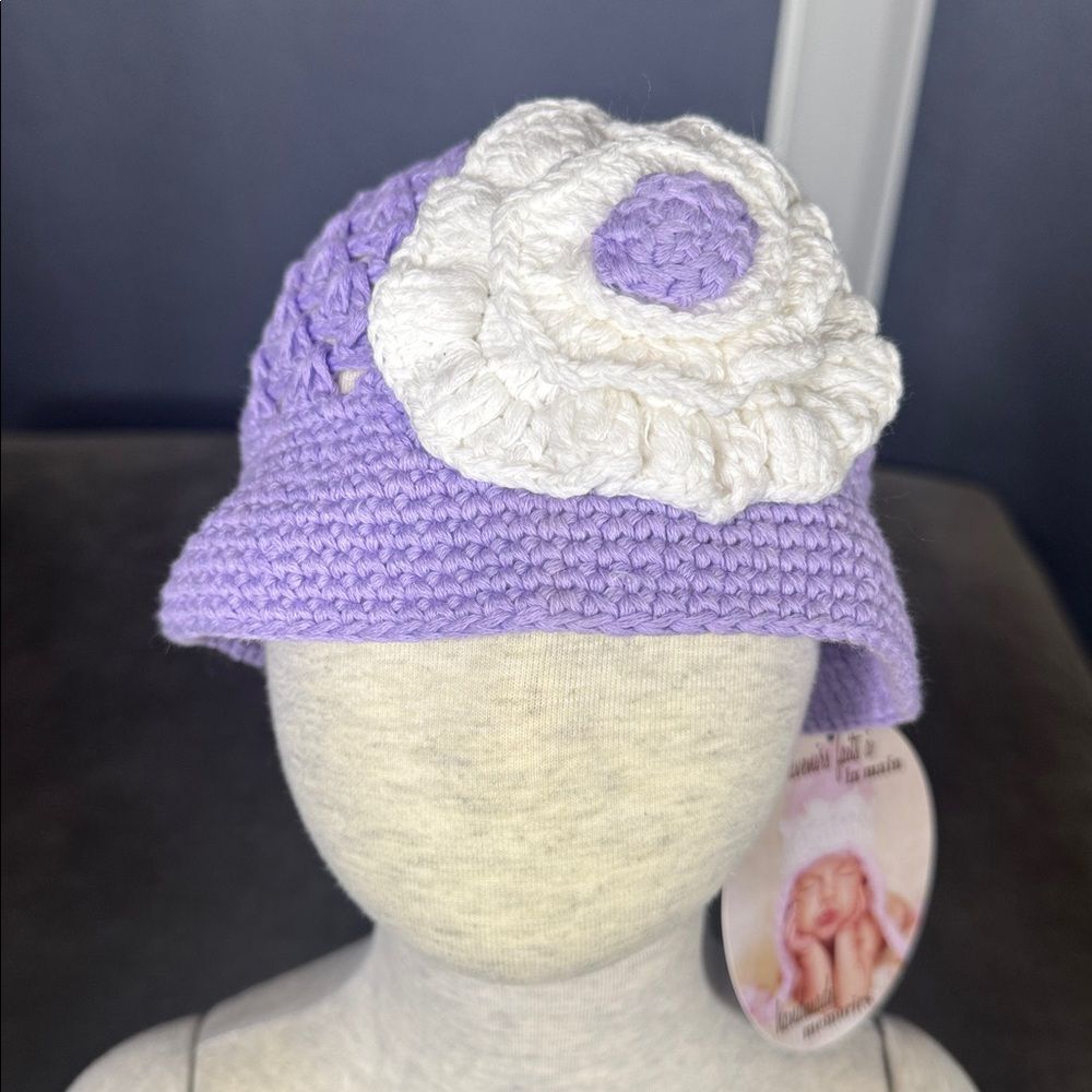 Daisy Baby Infant Summer Bucket Hat Berkley Lilac 100% Cotton Size 0-6 month NWT
